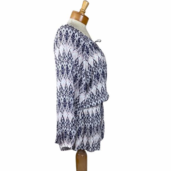 Eberjey Rumba Reed Short Romper Ikat Pink Blue M/L - Picture 7 of 11